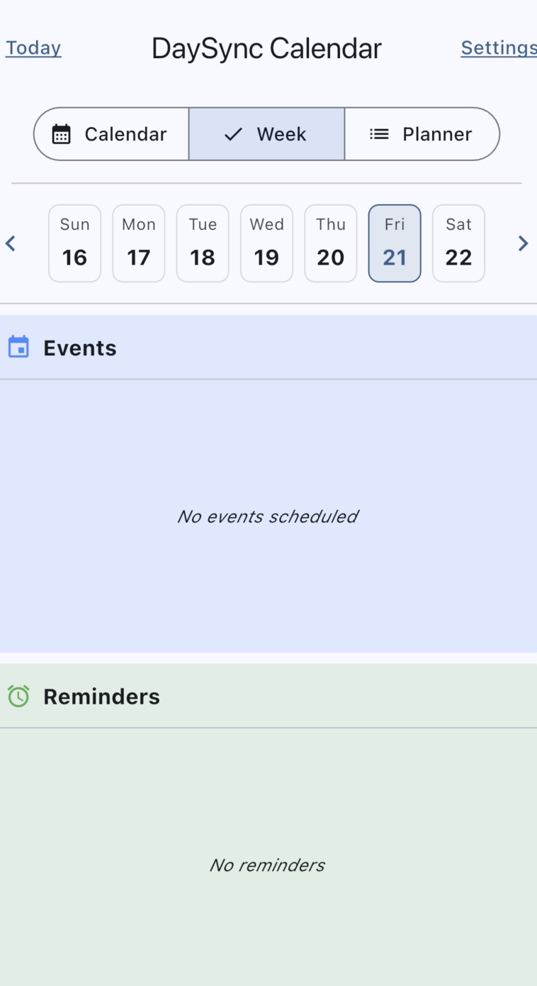DaySync Calendar Preview